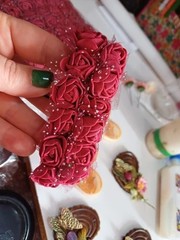 144Pcs Mini PE Foam Rose Heads Red Lace Flowers DIY Wedding Home Decor 2cm