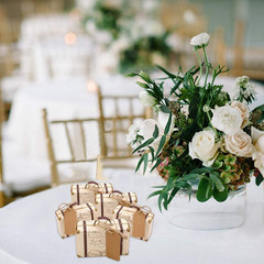 100Pcs Suitcase Candy Boxes, Party Favor Candy Box, Vintage Kraft Paper Gift Bag