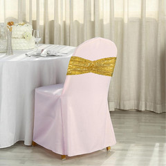 Set of 30 Chair Sashes Bows Gold Sequin Bands for Wedding Party Banquet Receptio