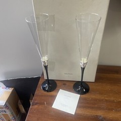 Vera Wang Wedgwood With Love Toasting Champagne Flutes Goblets Stems With Box