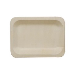 25 pcs Natural BIRCH WOODEN 8″ x 5″ Rectangle PLATES DISPOSABLE TABLEWARE SALE
