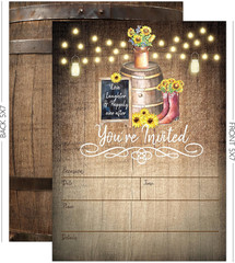 Your Main Event Prints Country Rustic Sunflower Invitations – Rustic Elegant Inv