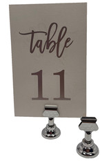 Gray Bunny 14 Pieces Metal Table Number/Place Card Holders 1.7 Inches Chrome