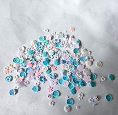CraftbuddyUS Pastel Party Mixed 50g Confetti ( Stars, Round, Hearts, Flowers)