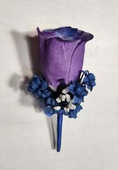 Light Purple Royal Blue Rose Calla Lily Bridal Wedding Bouquet Accessories