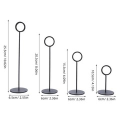 4Pcs Stable Stainless Steel Table Number Holders Black for Wedding Events