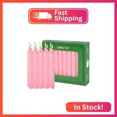 20 Pcs Pink Taper Spell/Chime Taper Candle,4 Inch Dinner Candle Sticks for Birth