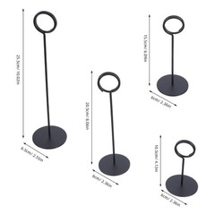4Pcs Stable Stainless Steel Table Number Holders Black for Wedding Events