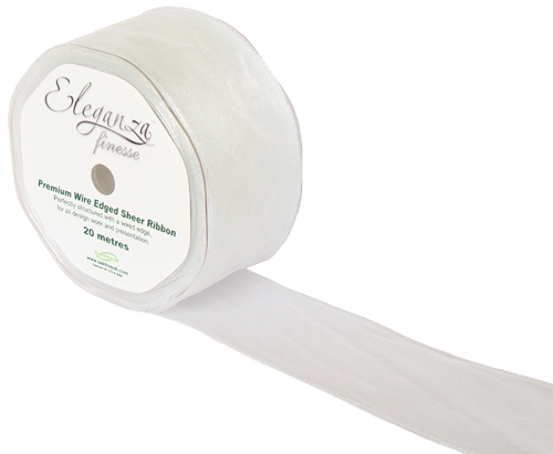Wired Edge Organza Ribbon 50mm x 20m 27 Colours FREEPOST ELEGANZA