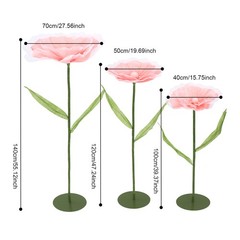 3pcs Artificial Handmade Free Standing Decoration Corn Poppy Flower Round Bases