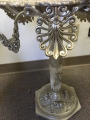 Vintage Silver Fruit Plate Tall Wedding Centerpiece Carved 18″x 21″