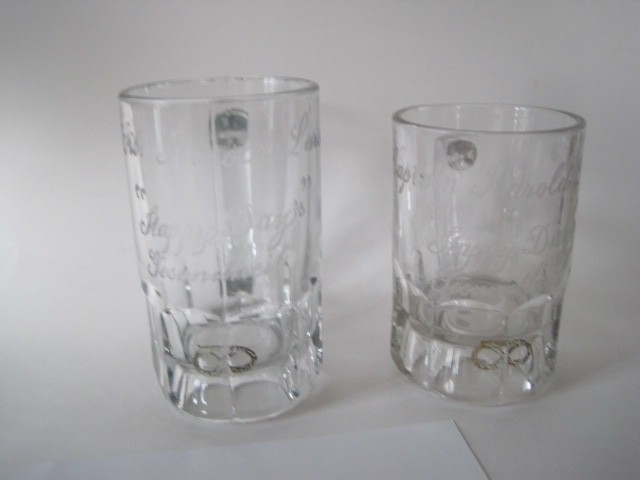 Bride Groom German Wedding Toasting Mugs Captain Harold Larson Happy Days Set 2