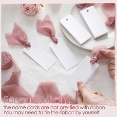 Dusty Rose Name Place Cards Chiffon Ribbon 1.57×3.54 Inch Wedding 50 PCS