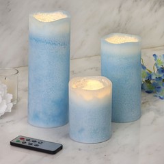 3 pcs 4″ 6″ 8″ tall LED Pillar Candles Lights Remote Control Party Centerpieces