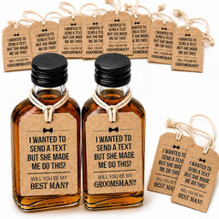 Groomsmen Proposal Gift Hang Tags Set of 10 | 8 Will You Be My Groomsman + 2 Wil