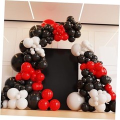 Red and Black Balloons,132pcs Red Black and White Red White & Black(132pcs)