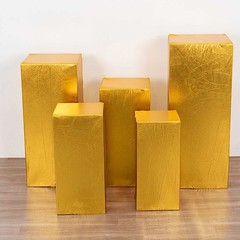 5 Metallic Fitted Spandex Rectangular Display Stand Covers Set Party Events