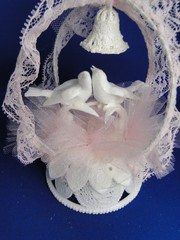 New Vintage Wilton Petite «White Birds» in pink Wedding Cake Top, 111-133