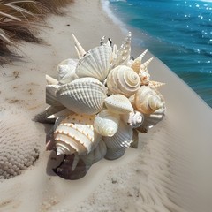 Natural Seashell Wedding Bouquet, Forever Keepsake, Beautiful One Of A Kind