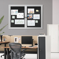 48″X34″ Enclosed Bulletin Board, Outdoor Lockable Weather-Resistant Aluminum Cor
