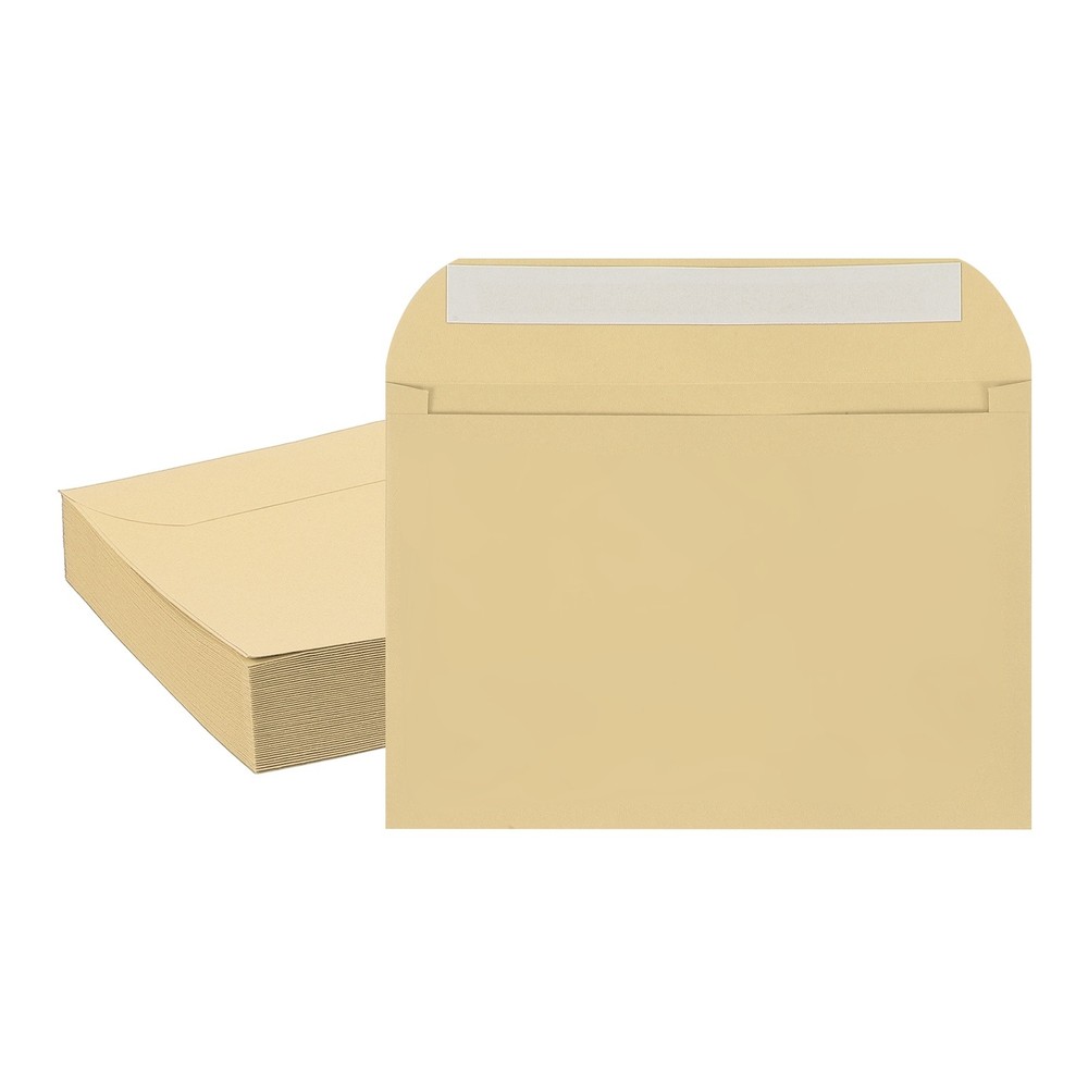 50Pcs Self Sealing Envelopes 7.8×5.5 Inch for Invitations A7 Brown