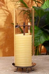 80-Hour Eco-friendly Natural Beeswax with Candle with Glass Cylinder Candle