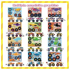 24 Sheets Stickers for Kids, Colorful, Premium Quality, Make Monster Truck