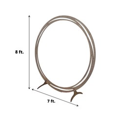 8 ft Brown Round Natural Wood Wedding Arch Backdrop Stand Party Event Decoration