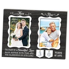 Then & Now Double Picture Frame Holds 3.5×5 brown then & now frame double