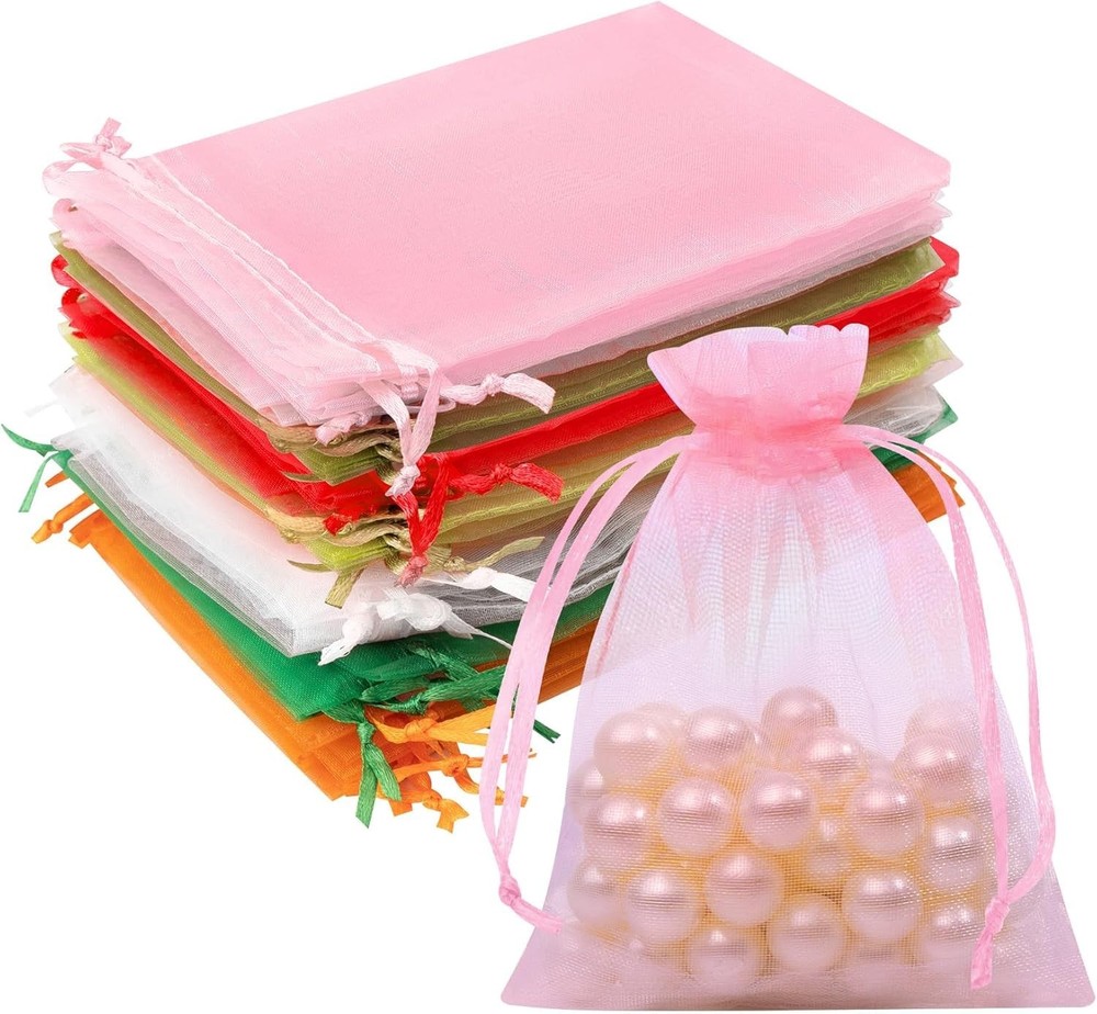 50 Pcs Organza Bags Mix Color 3×4 Inch, Small Gift Bags Goodie Bag for Jewelry C