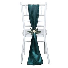 10 Peacock Teal Satin CHAIR SASHES Ties Bows Wedding Ceremony Reception