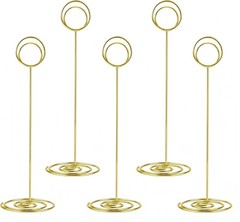 Elegant Gold Table Number Holders – Durable 8.75 Inch Photo Stand Set of 10