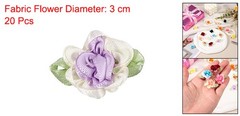 20Pcs Ribbon Flowers 1.2 in Fabric Flowers Satin Ribbon White/Purple