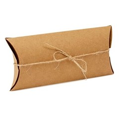 100Pc Small Kraft Paper Pillow Gift Boxes w/ Twine for Jewelry Candy Party Favor