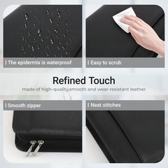 Faux Leather Zippered Padfolio with 3 Ring Binder, Executive Portfolio Organi…