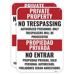 2PC Private Property No Trespassing Spanish Signs, 14 x 10 Inches – Aluminum …