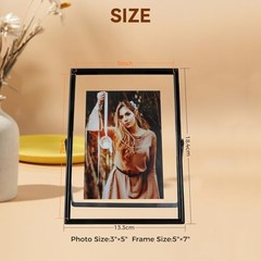 Black Floating Frame (5“x7, Vertical), 2 Set, For Picture 4×6, 5″×7″ Black(U)
