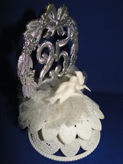 New Elegant 25th Wedding Anniversary Caketop with Love Doves & #25 Decor, #69