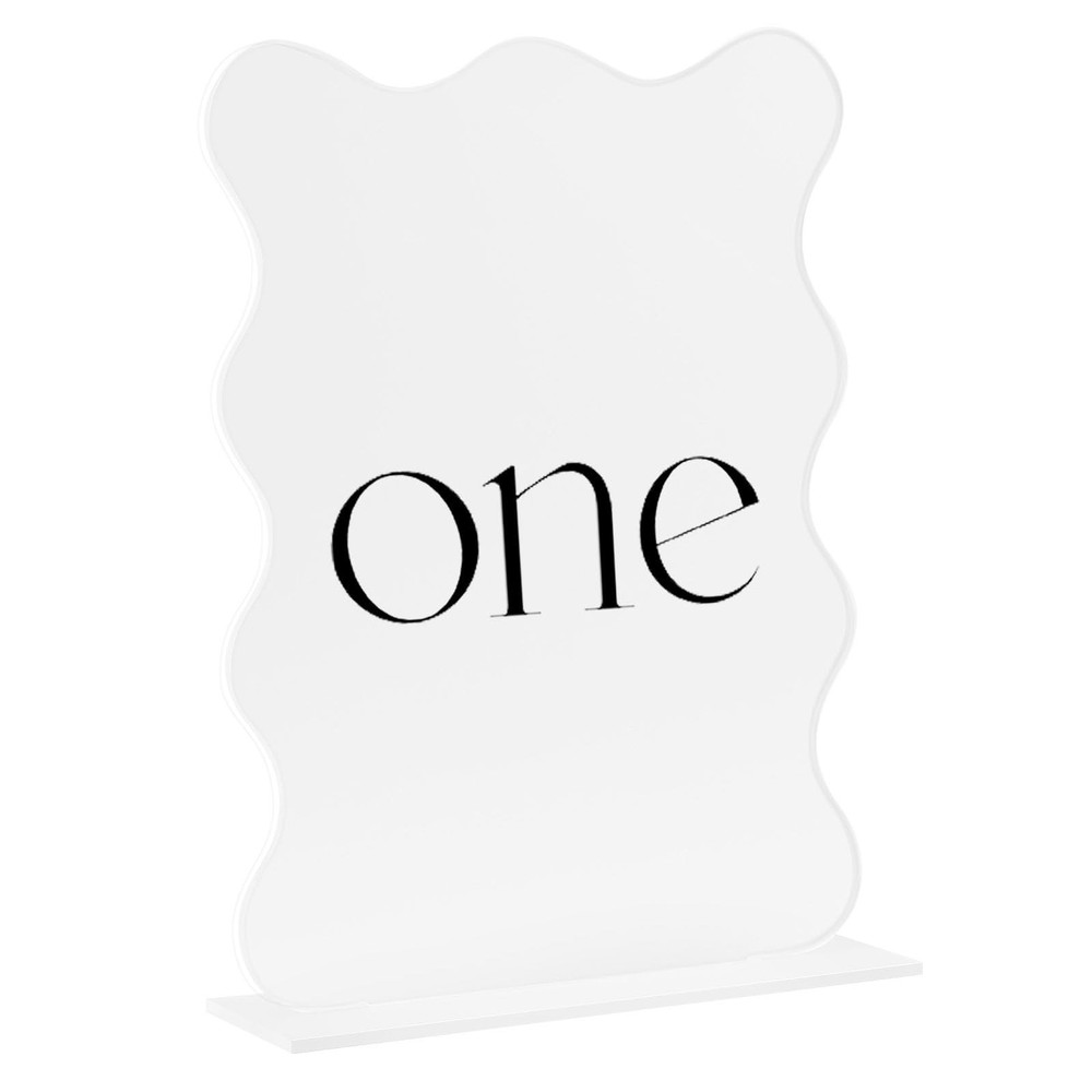 10-Pack 5×7″ Frosted Acrylic Wave Sign with Stand DIY Wedding Table Numbers