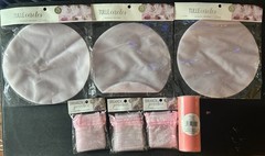 Pink Tulle Circles + Organza Gift Bags + Tulle Roll | DIY Party Decor Lot