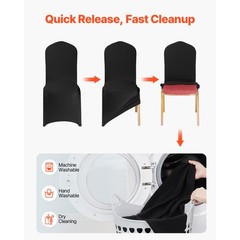 Uimoso 100PCS Black Stretch Spandex Chair Covers for Events Weddings, and Dining