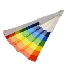 TKMOS 12 Pack Rainbow Folding Fans Red, Orange, Yellow, Green, Blue, Purple