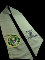US Army Seal (Green) Cotton Wreath Sash (2 Logos) 50k Stitch