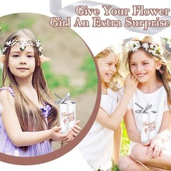 Yungyan Flower Girl Gift Cup Tumbler Water 12 Ounces, White