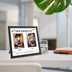 GraduatePro Then and Now Graduation Picture Frame for 2 Photos, HD Real Glass…