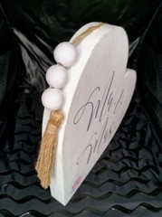 Wedding, Bridal Heart Mr. Mrs. Shabby Chic White Floral Table, Shelf Decoration