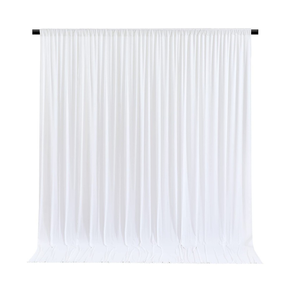 White Backdrop Curtains 10 Panels, 10 Feet Wrinkle-Free Polyester Photography…