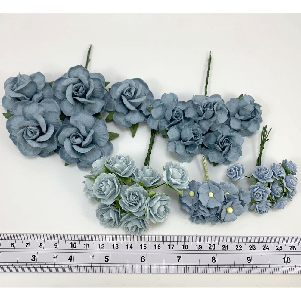 40 Mixed 5 Sizes Paper Flower Roses Wedding Scrapbook Craft (TH/170-Q1)