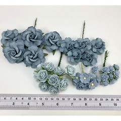 40 Mixed 5 Sizes Paper Flower Roses Wedding Scrapbook Craft (TH/170-Q1)