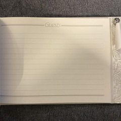White Guest Book & Pen – Silver Script Wedding By CR Gibson READ